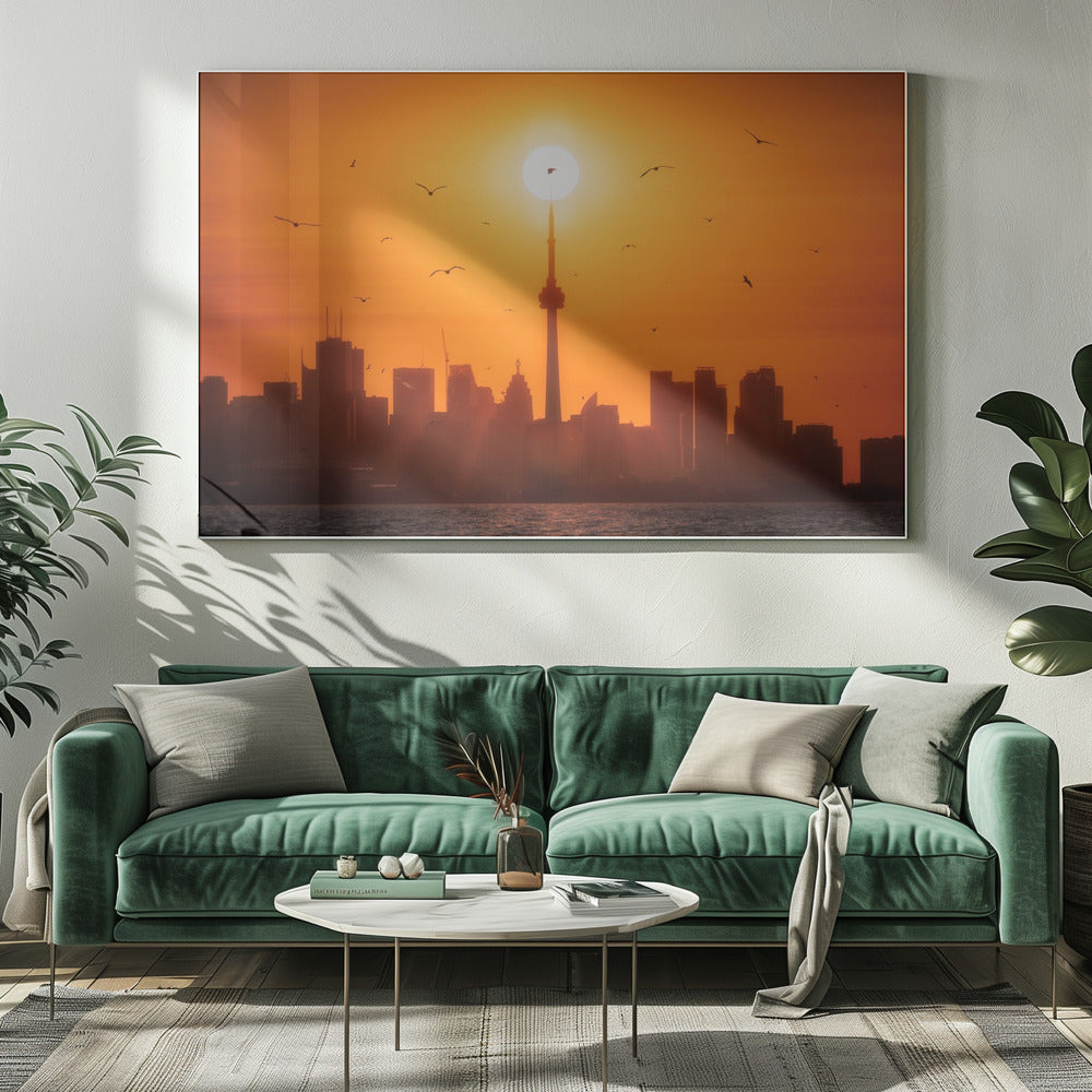 Wandbild Sonnenaufgang hinter Toronto Leinwandbild