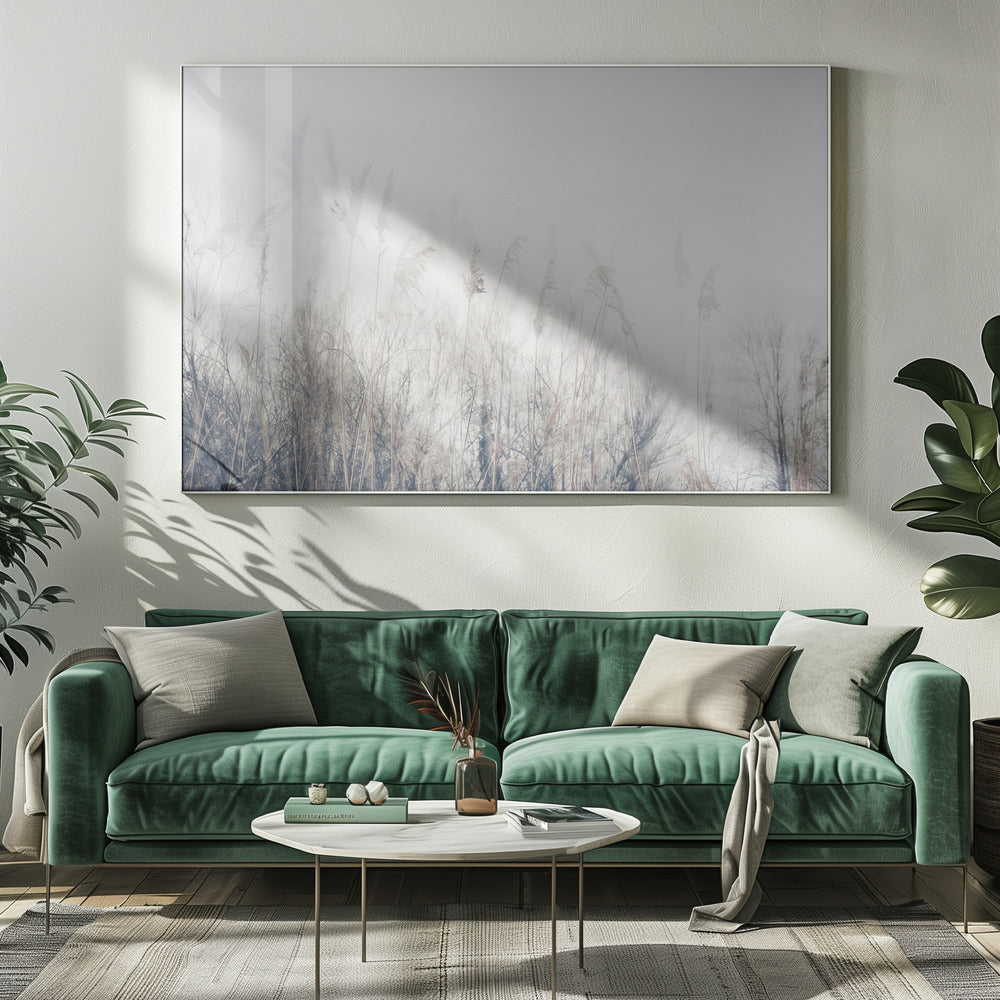 Wandbild Landschaft aus Schilf und Gras
