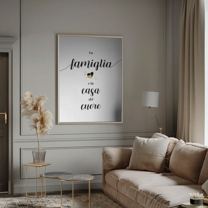Wandbild Die Familie ist das Zuhause des Herzens - Italienischer Leinwanddruck