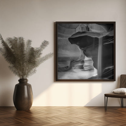 Wandbild MONOCHROMES ANTELOPE CANYON Fließender Sand