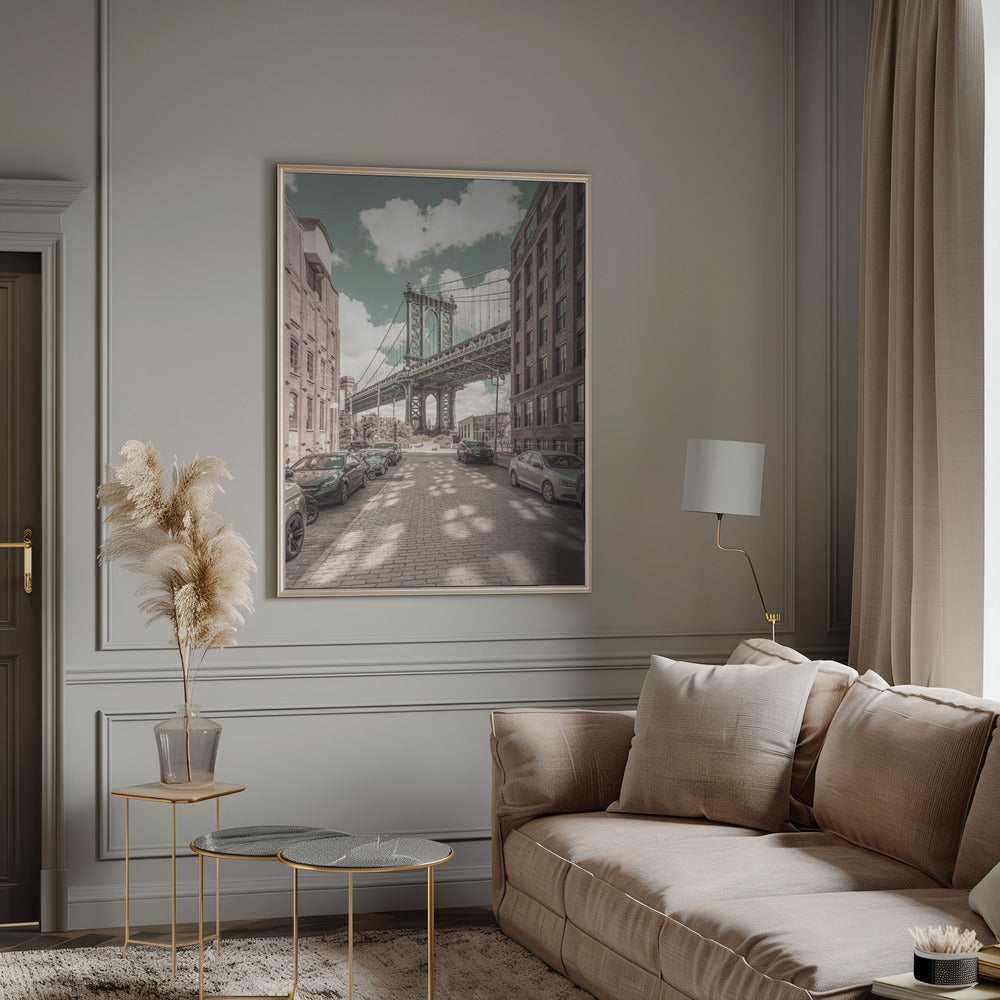 Wandbild NEW YORK CITY Manhattan Bridge | urbaner Vintage-Stil