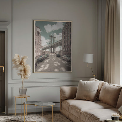 Wandbild NEW YORK CITY Manhattan Bridge | urbaner Vintage-Stil