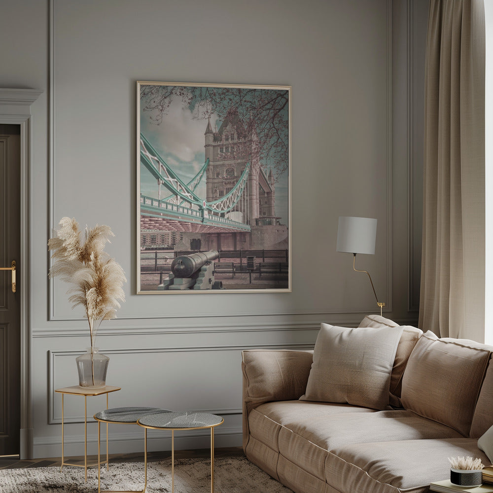 Wandbild LONDON Tower Bridge im Detail | urbaner Vintage-Stil