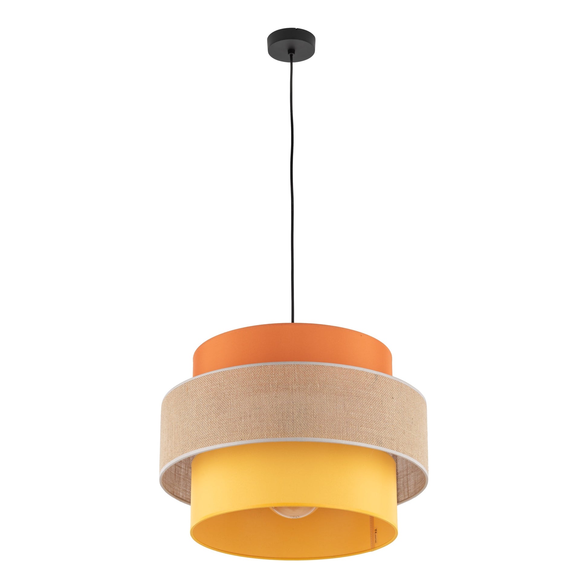 TRIO Jute Mid-Century Boho Large Pendant Ceiling Light Fixture for Kitchen Island, Dining Room & Living Room - AURABAGS SHOP