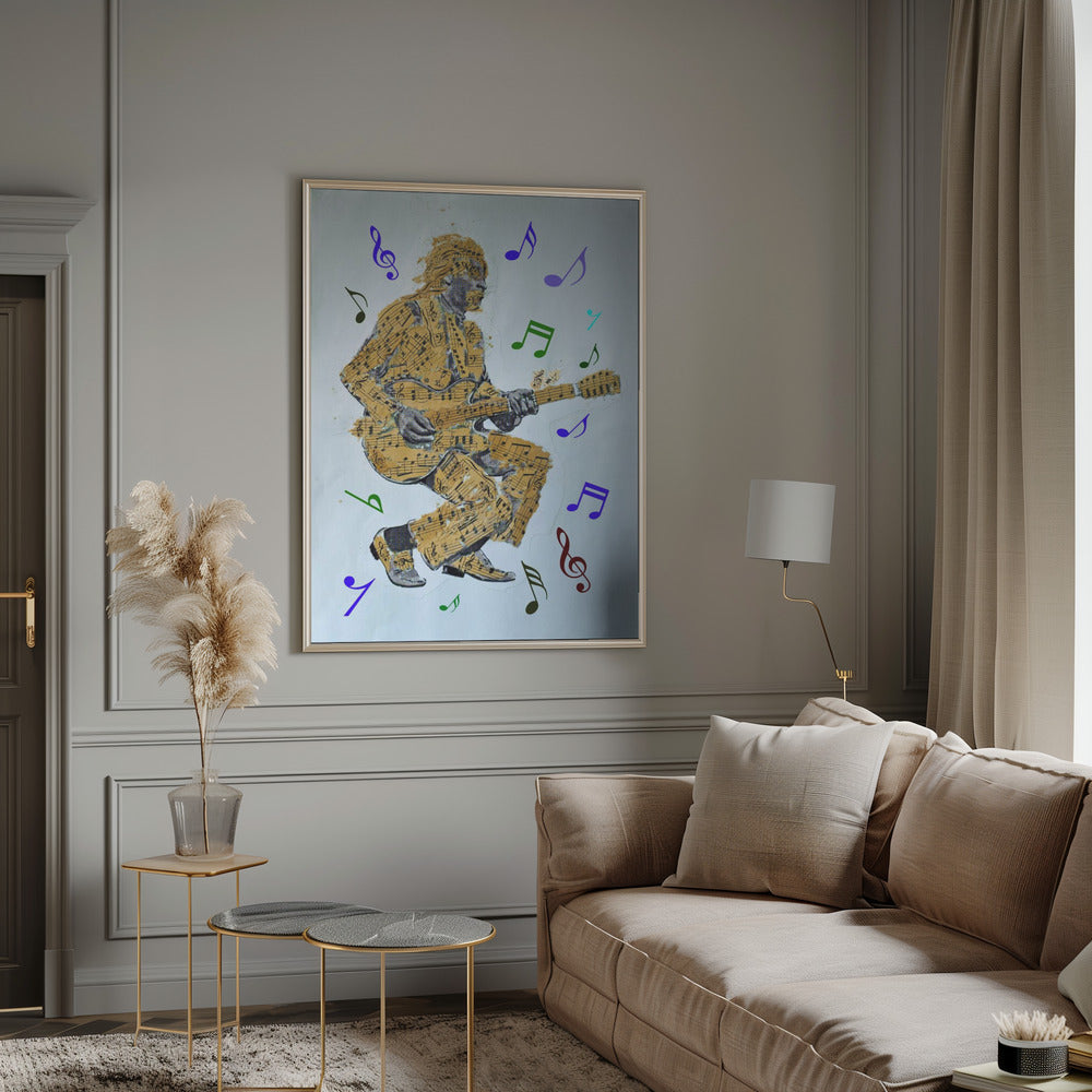 Wandbild Gitarrist Noten Leinwanddruck