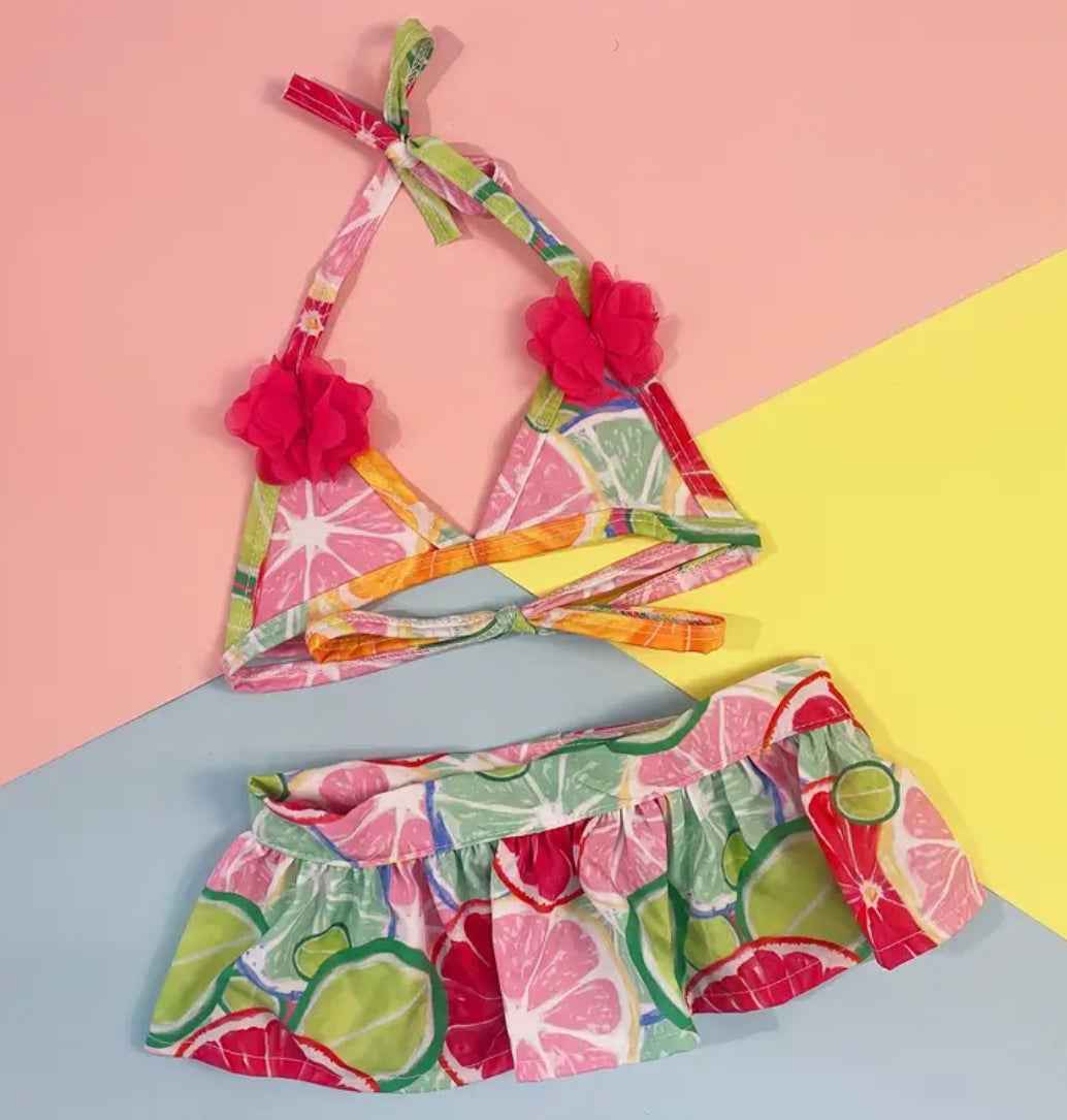 Citrusy Dog Swimwear | Fruit Print Dog Swim Outfit