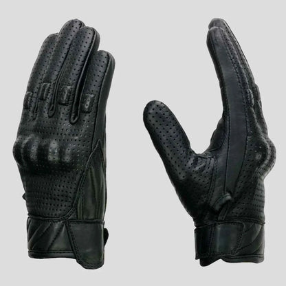 Open Road Men's Perforated Armored Leather Motorcycle Gloves