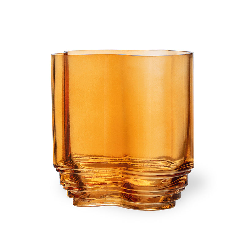 See-Glasvase – mundgeblasenes, organisches Design in Amber