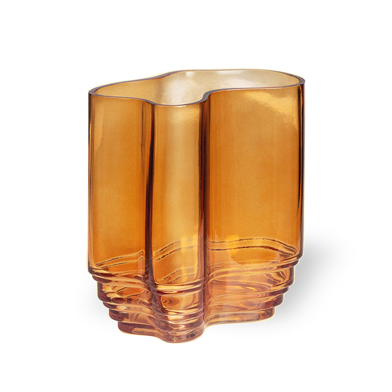 See-Glasvase – mundgeblasenes, organisches Design in Amber