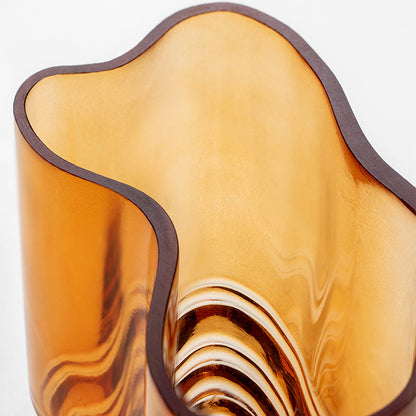 See-Glasvase – mundgeblasenes, organisches Design in Amber