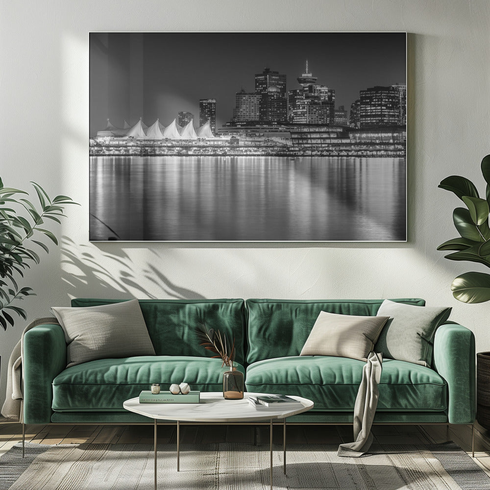 Wall art Charming evening impression from Vancouver | Monochrome