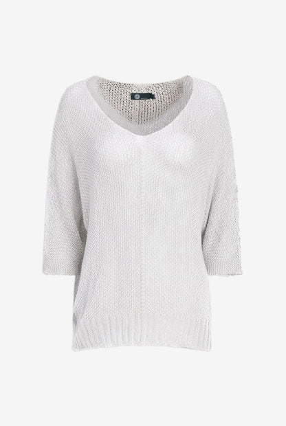 Women's Oversized Knit V-Neck Sweater