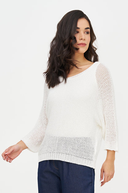 Women's Oversized Knit V-Neck Sweater