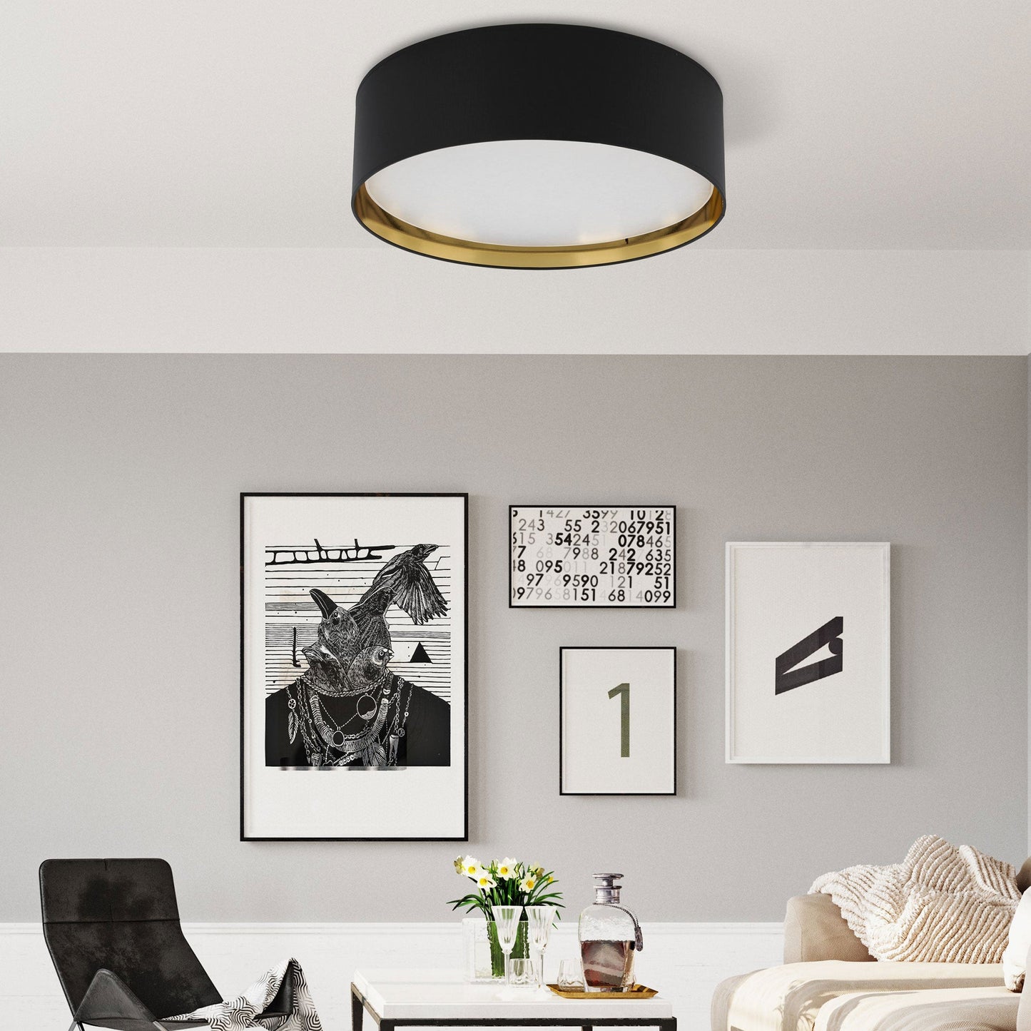 BILBAO Gold Modern Flush Mount Light - AURABAGS SHOP