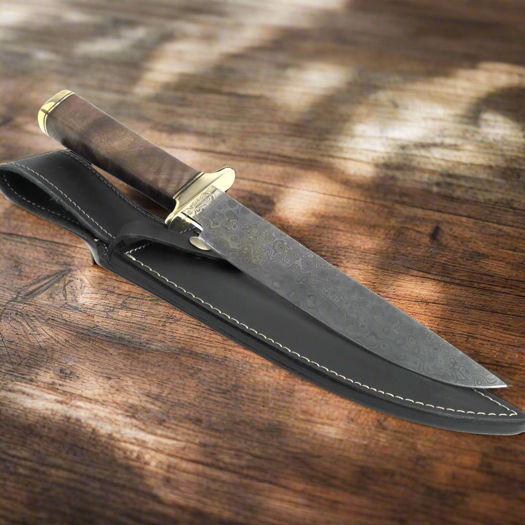 Ginza Steel Haruto-III Bowie-Messer - 9" Klinge mit Lederscheide