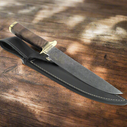 Ginza Steel Haruto-III Bowie-Messer - 9" Klinge mit Lederscheide