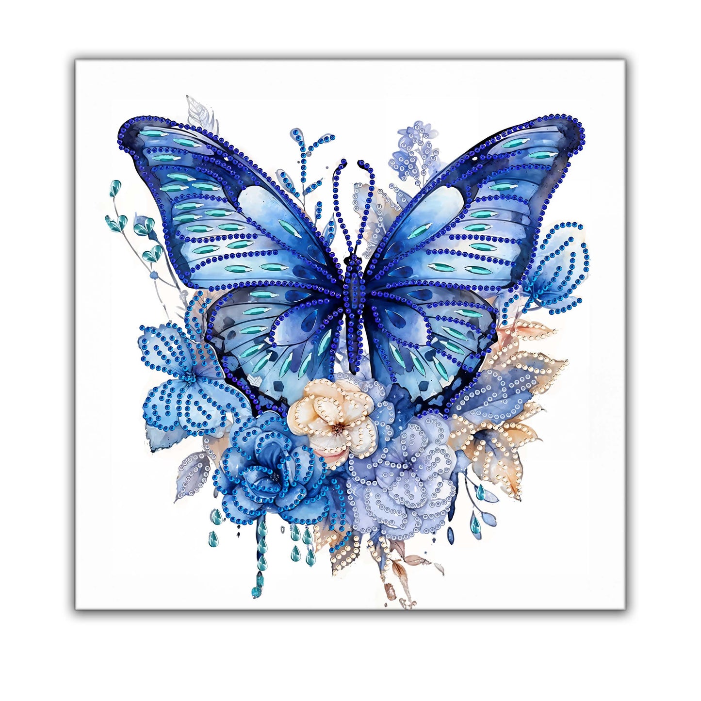 Wandkunst – Blauer Schmetterling groß – Leinwandbild