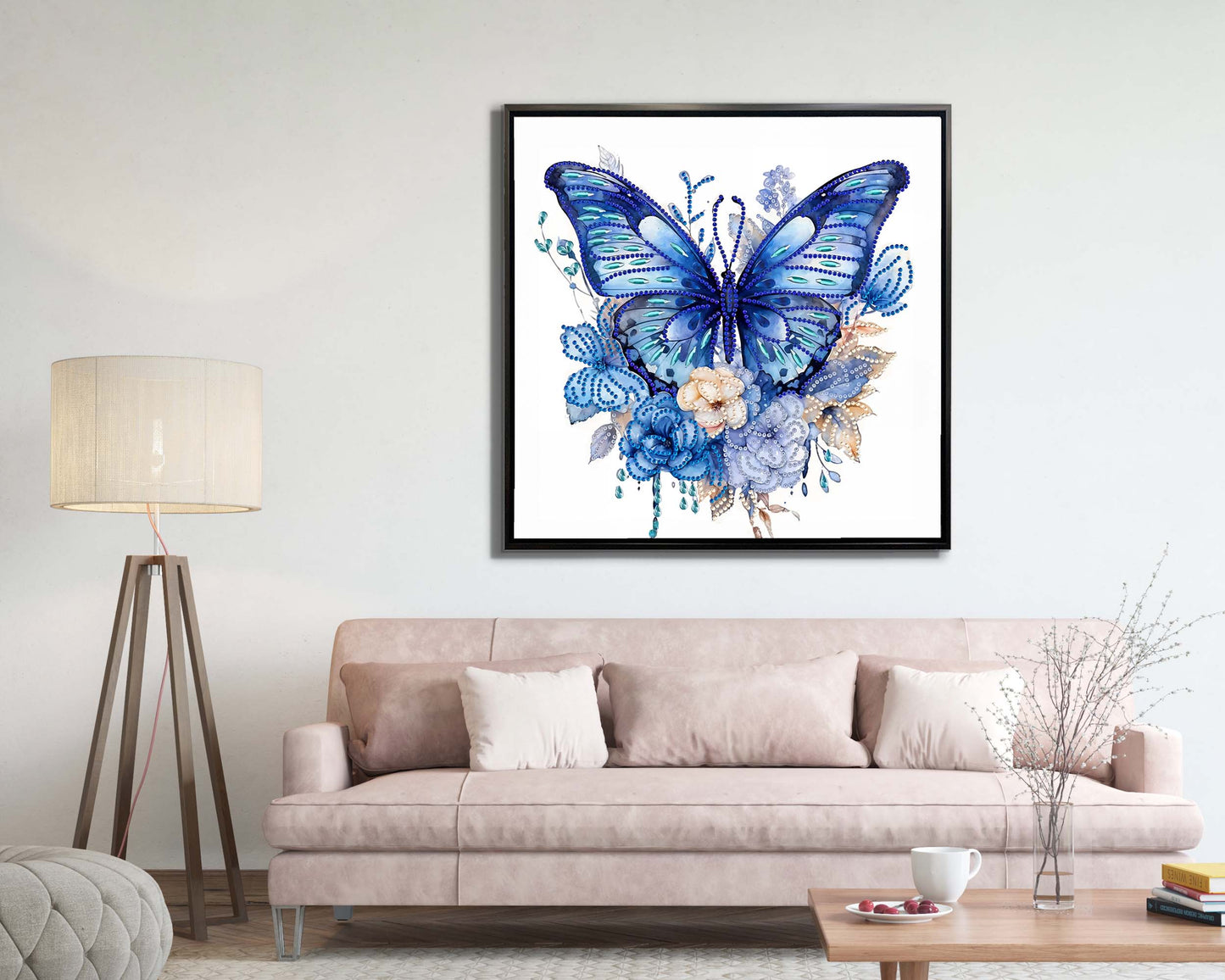 Wandkunst – Blauer Schmetterling groß – Leinwandbild