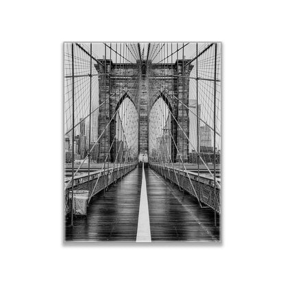 Brooklyn Bridge in Schwarz-Weiß-Skyline-Wandbild