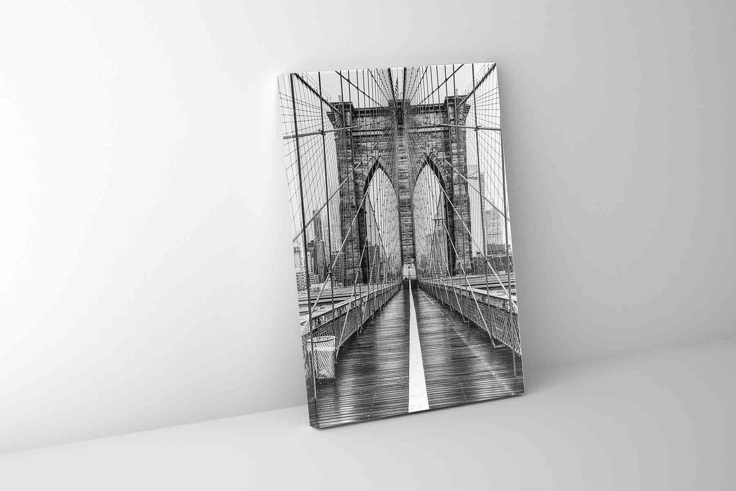 Brooklyn Bridge in Schwarz-Weiß-Skyline-Wandbild