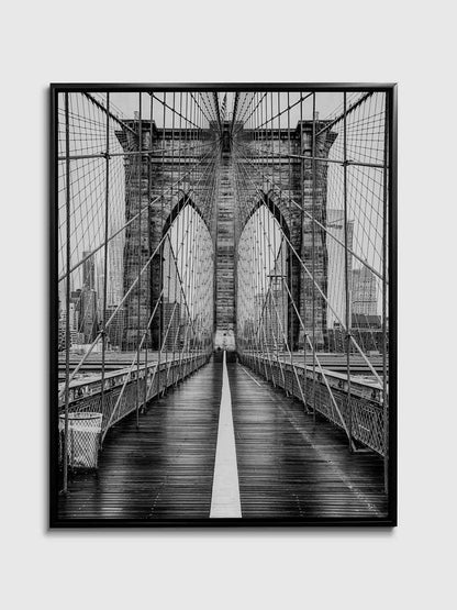 Brooklyn Bridge in Schwarz-Weiß-Skyline-Wandbild
