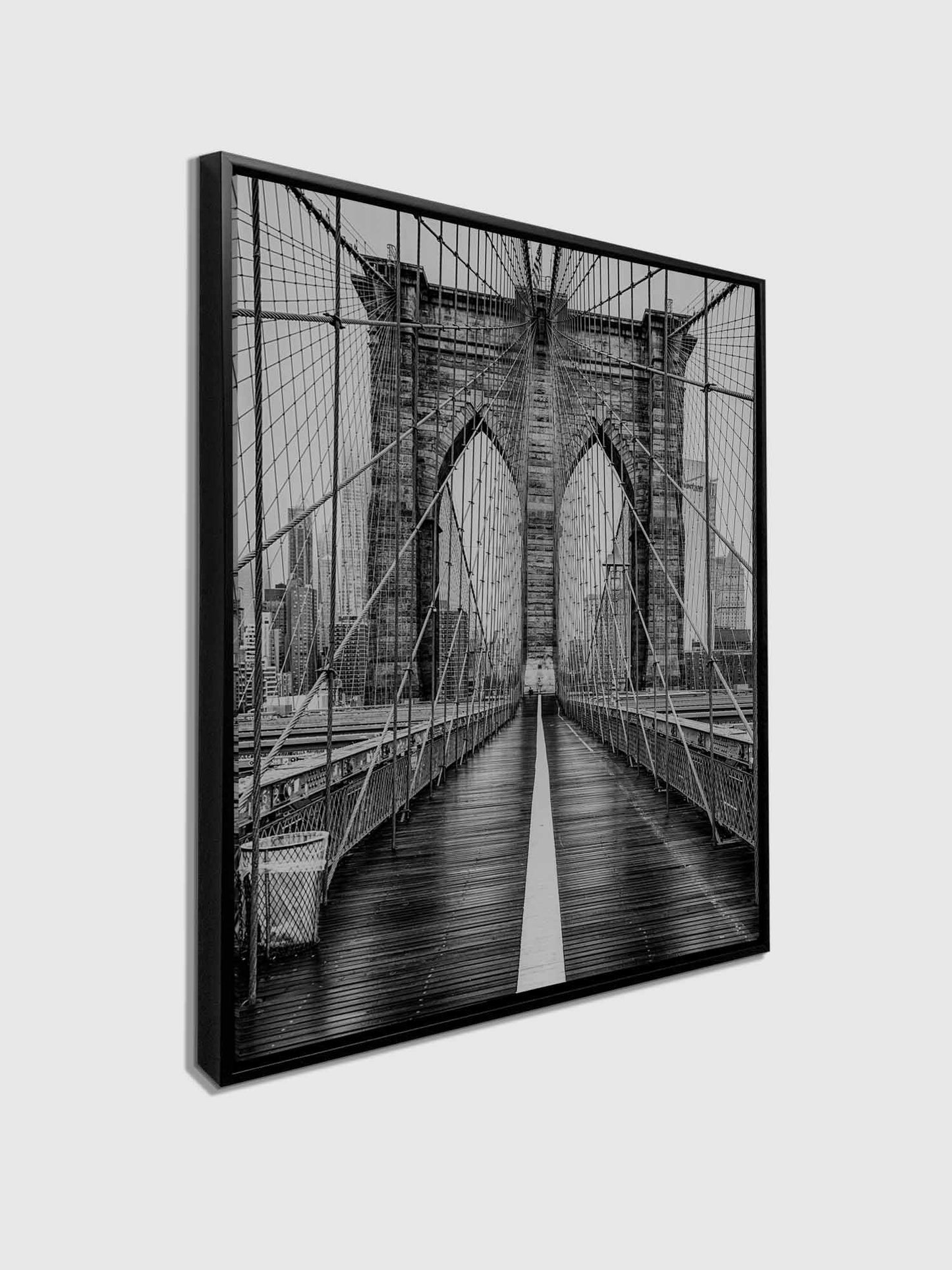 Brooklyn Bridge in Schwarz-Weiß-Skyline-Wandbild