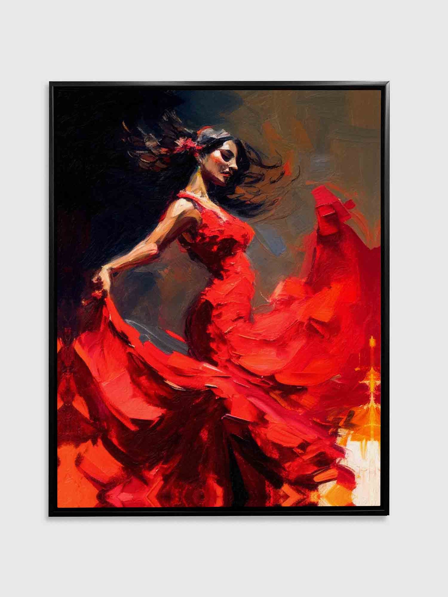 Wandkunst – Das rote Kleid – Edle Kunstwerke. Goldlack