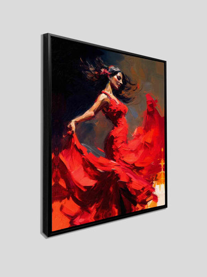 Wandkunst – Das rote Kleid – Edle Kunstwerke. Goldlack