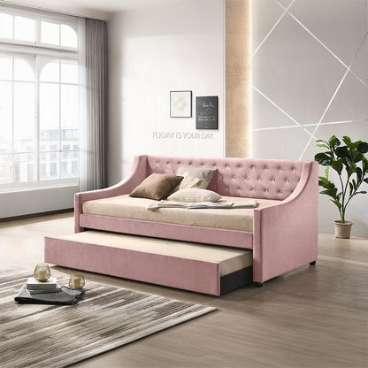Hague Tufted Daybed mit Ausziehbett - Rosa