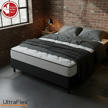UltraFlex® DreamWeaver Mittelharte Taschenfederkern-Hybridmatratze – Kanadische orthopädische Unterstützung mit kühlendem Gelschaum, gesteppter Oberfläche, atmungsaktivem & hypoallergenem Komfort, Kantenunterstützung & Bewegungstrennung
