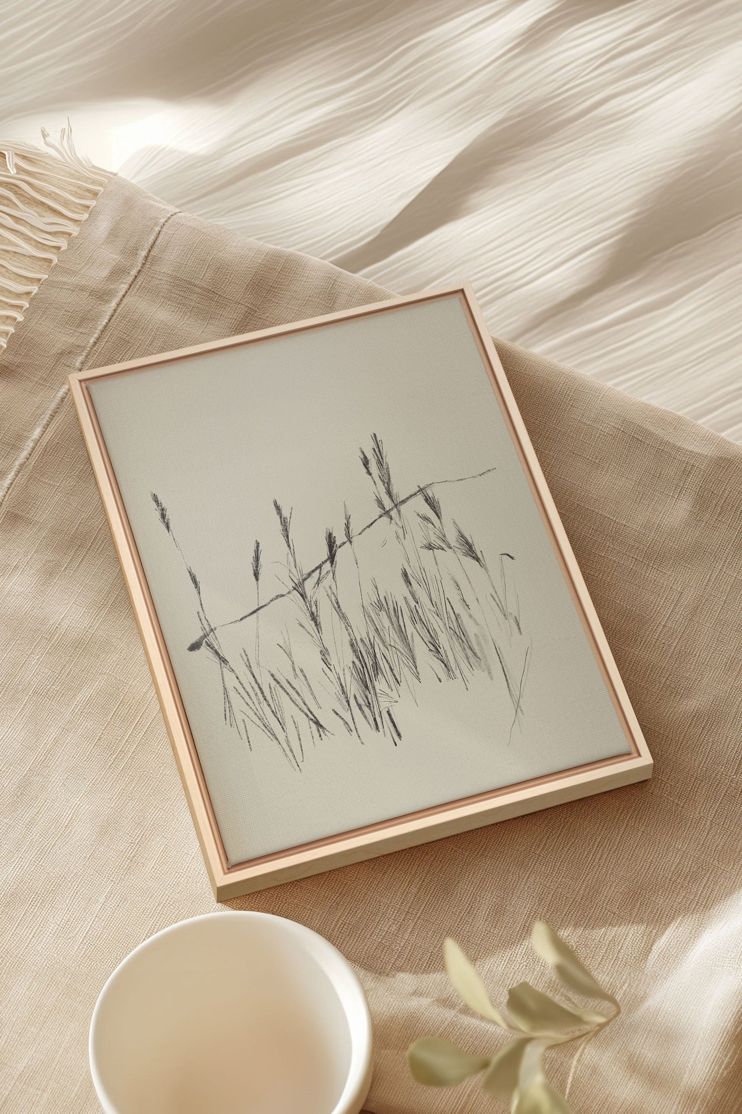 SCHILF IM WIND, Kunst auf gespannter Leinwand