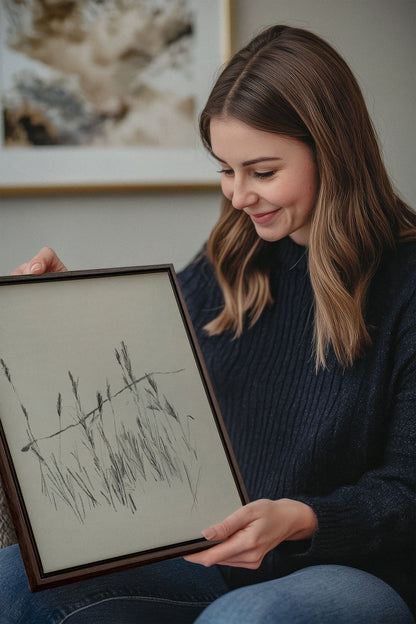 SCHILF IM WIND, Kunst auf gespannter Leinwand