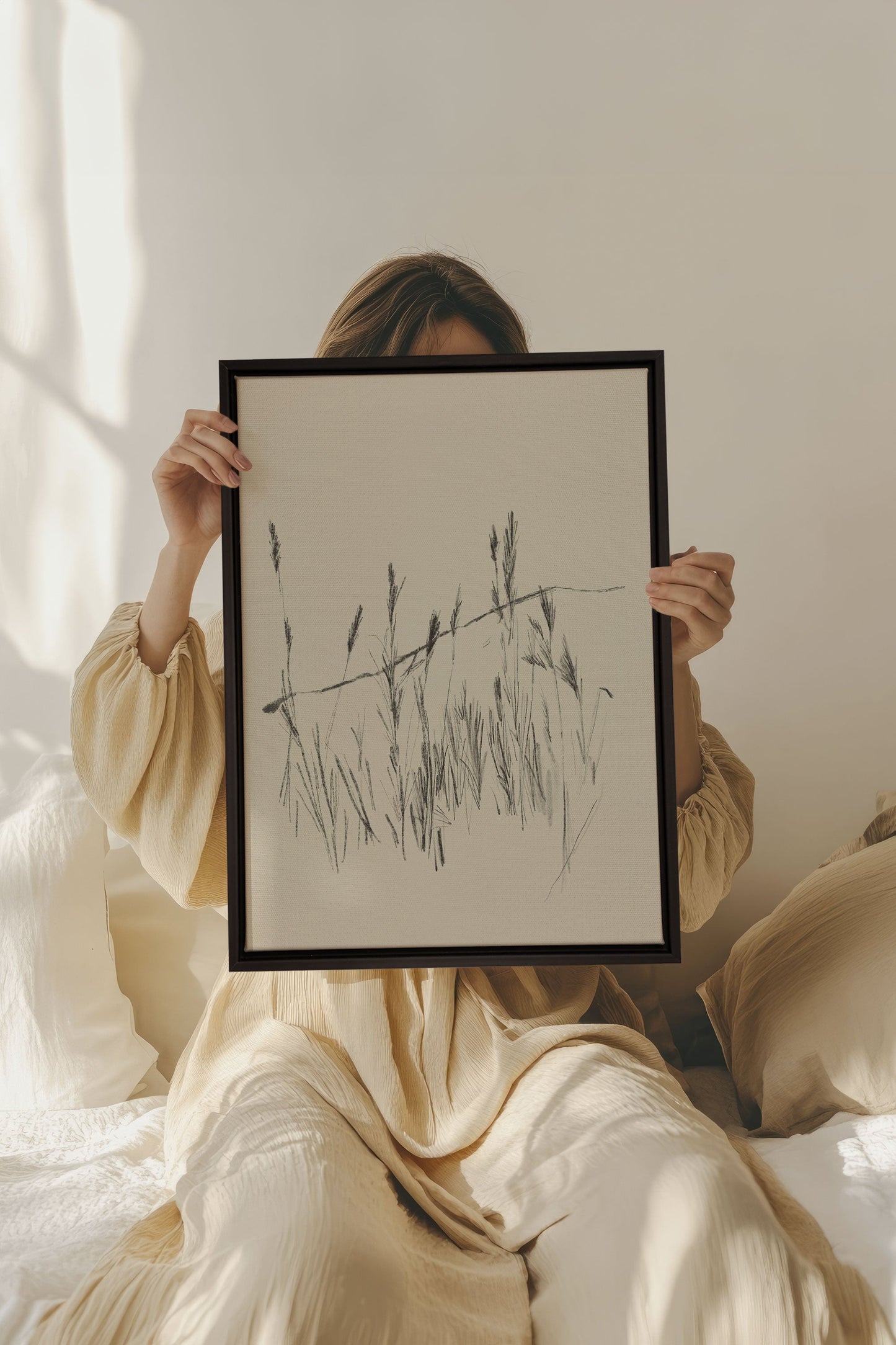 SCHILF IM WIND, Kunst auf gespannter Leinwand