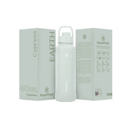 AquaFlask Earth Collection 40oz Isolierte Edelstahl-Wasserflasche – Heiß- & Kaltgetränke, Auslaufsicher, Wiederverwendbar
