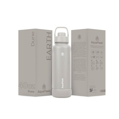 AquaFlask Earth Collection 40oz Isolierte Edelstahl-Wasserflasche – Heiß- & Kaltgetränke, Auslaufsicher, Wiederverwendbar