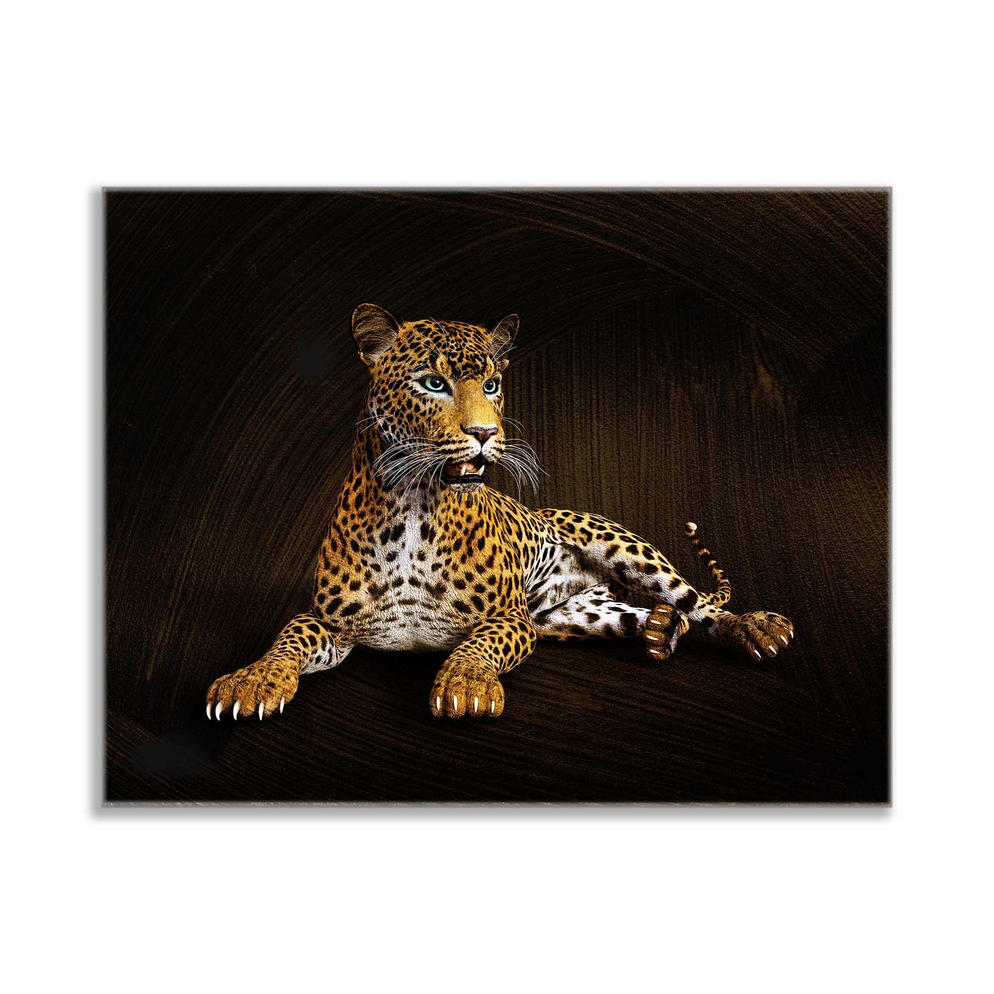 Leopard - Wildlife Leinwand Kunst - Wanddeko - Von Hand aufgetragener Goldlack #4836-047
