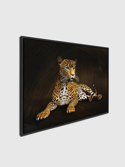 Leopard - Wildlife Leinwand Kunst - Wanddeko - Von Hand aufgetragener Goldlack #4836-047