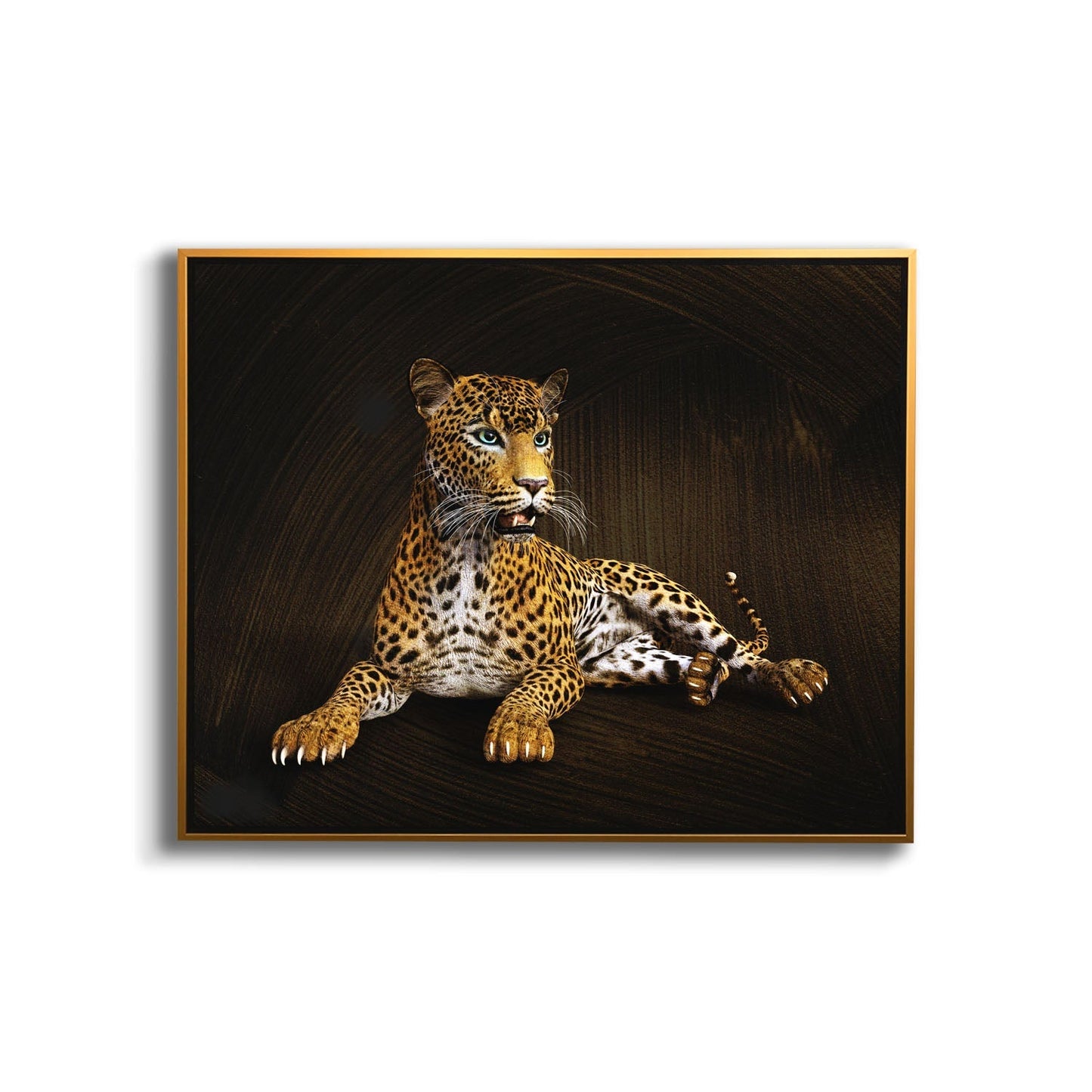 Leopard - Wildlife Leinwand Kunst - Wanddeko - Von Hand aufgetragener Goldlack #4836-047