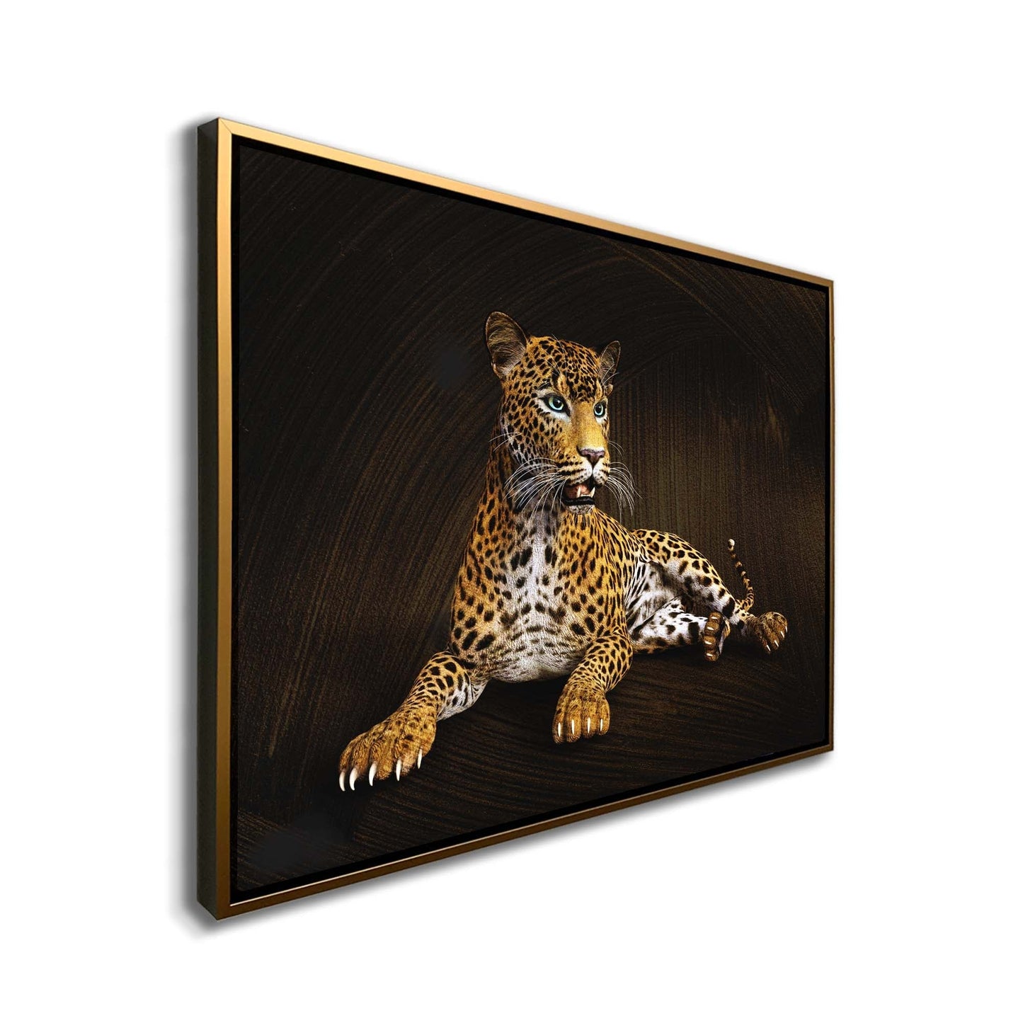 Leopard - Wildlife Leinwand Kunst - Wanddeko - Von Hand aufgetragener Goldlack #4836-047