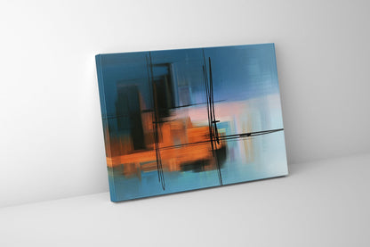 Wandbild-Blautöne Abstrakt- Leinwandbild - RGB Lack #4836-105