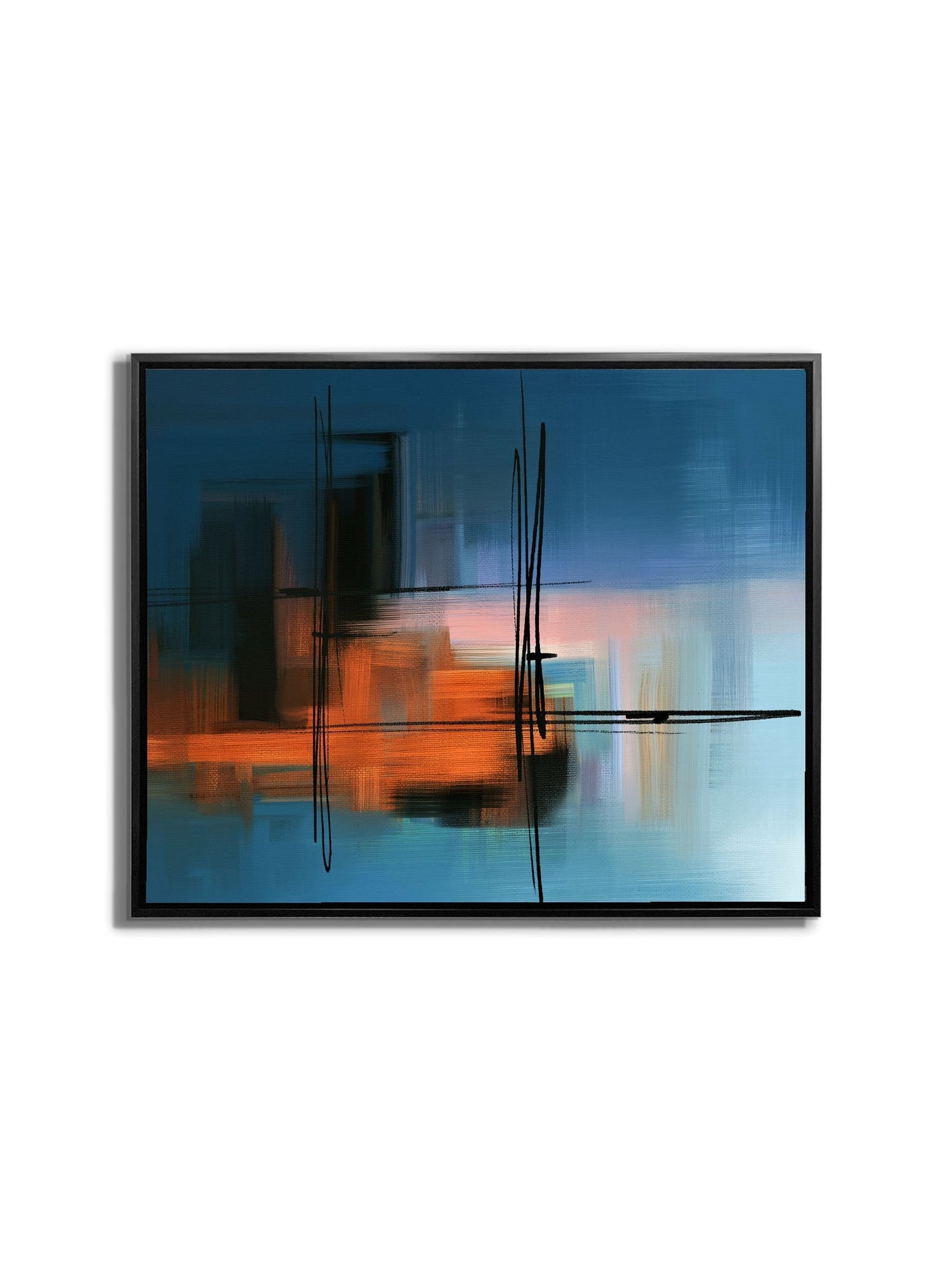 Wandbild-Blautöne Abstrakt- Leinwandbild - RGB Lack #4836-105