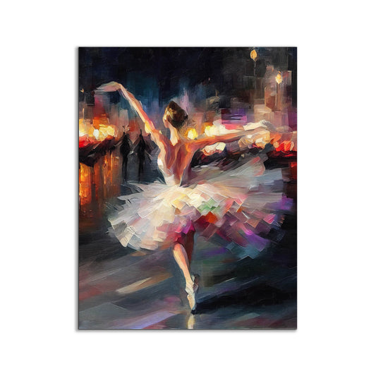 Leinwandbild Elegante Tänzerin Impasto – Fine Art – Wanddekoration