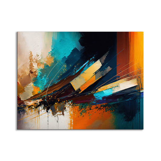 Leinwandbild – Abstraktes Goldblau – Wandkunst