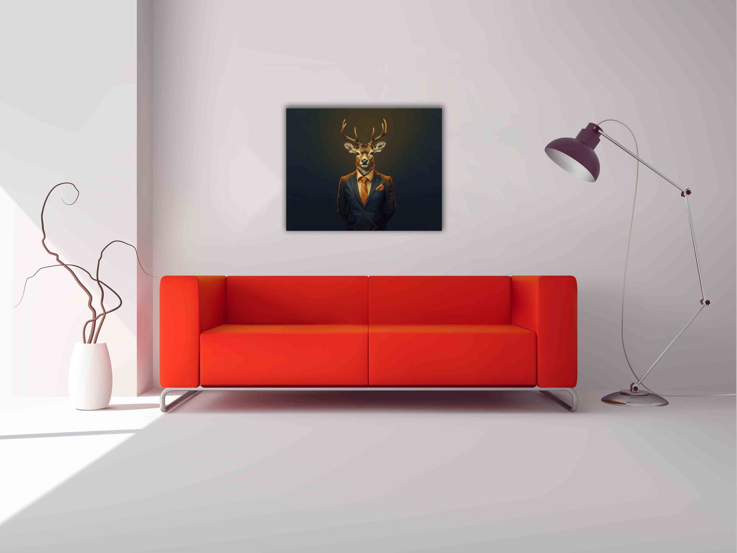 Wandbild Hirsch Chef – Moderne Kunst – Leinwandbilder Wildtiere