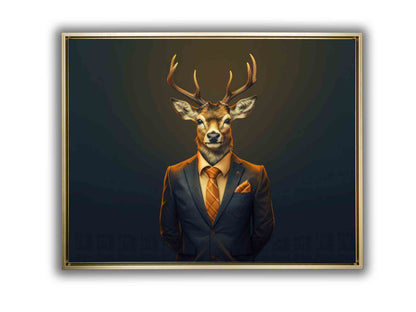 Wandbild Hirsch Chef – Moderne Kunst – Leinwandbilder Wildtiere