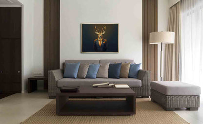 Wandbild Hirsch Chef – Moderne Kunst – Leinwandbilder Wildtiere
