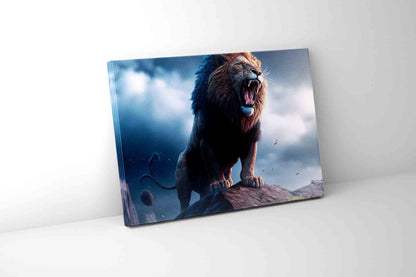 Wildlife Leinwandbild-Der Löwe und der Sturm-Goldlack-Naturdrucke. #4836-148