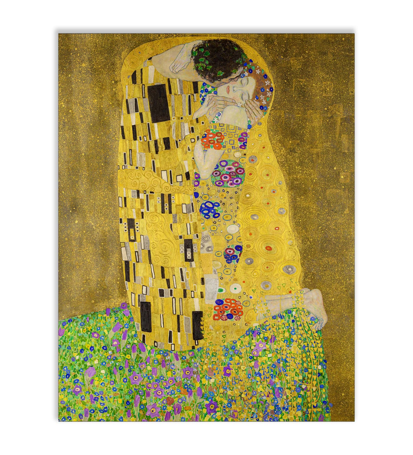 Wandbild „Der Kuss“ Kunstdruck-Goldlack