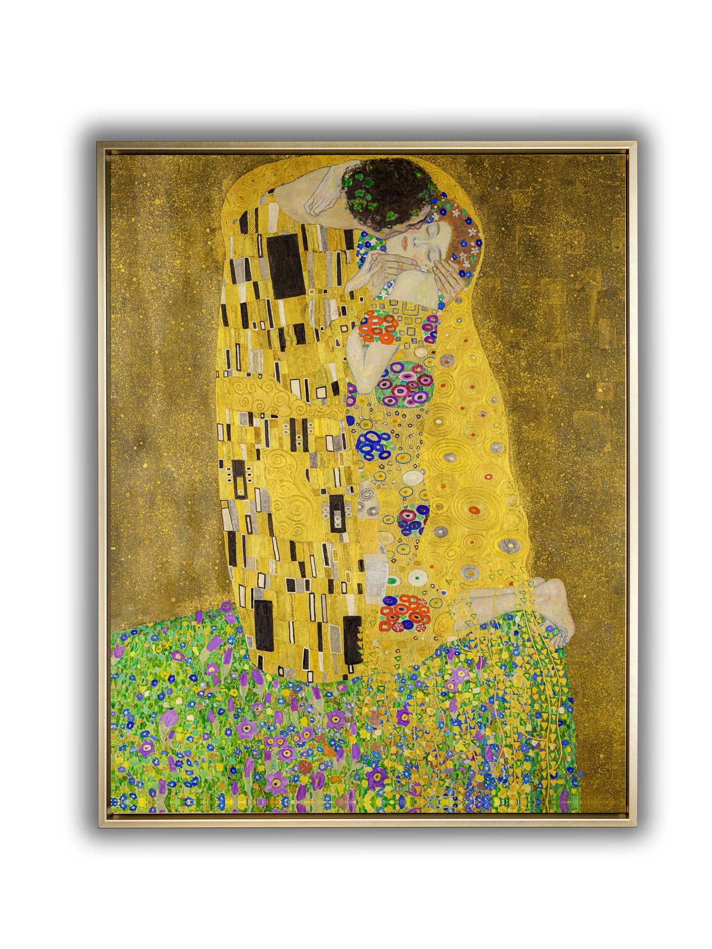 Wandbild „Der Kuss“ Kunstdruck-Goldlack
