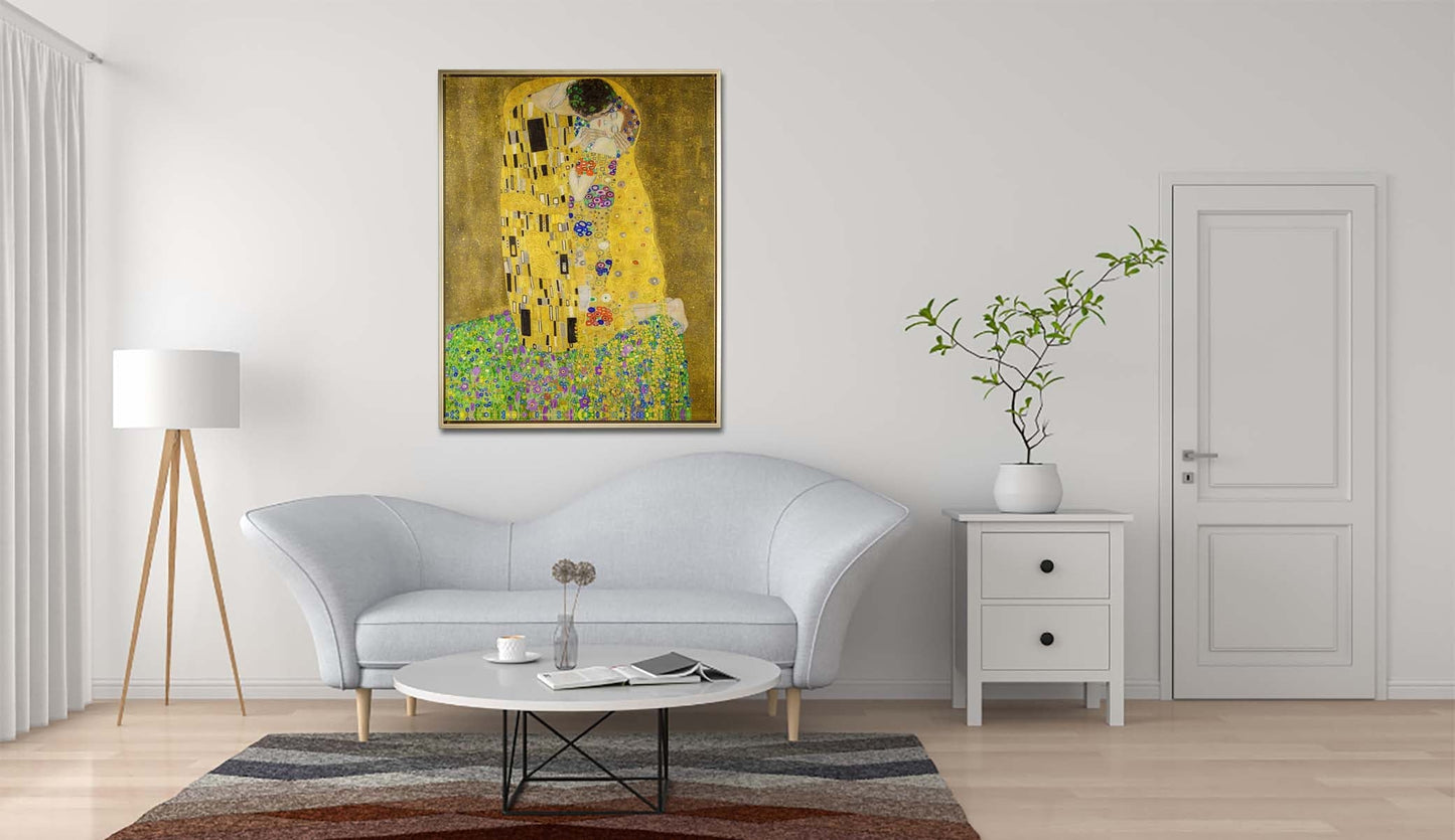 Wandbild „Der Kuss“ Kunstdruck-Goldlack